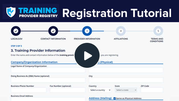 Training Provider Registration (Interactive)